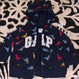 BabyGap navy dinosaur zip up jacket